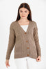 Women's Knitted Cable Knit Cardigan Button Detail by Memnu - MEWS837