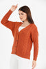 Women's Knitted Cable Knit Cardigan Button Detail by Memnu - MEWS836