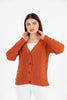 Women's Knitted Cable Knit Cardigan Button Detail by Memnu - MEWS836