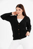 Women's Knitted Cable Knit Cardigan Button Detail by Memnu - MEWS838