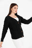 Women's Knitted Cable Knit Cardigan Button Detail by Memnu - MEWS838