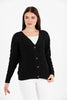 Women's Knitted Cable Knit Cardigan Button Detail by Memnu - MEWS838