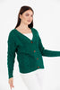 Women's Knitted Cable Knit Cardigan Button Detail by Memnu - MEWS839