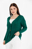 Women's Knitted Cable Knit Cardigan Button Detail by Memnu - MEWS839