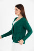 Women's Knitted Cable Knit Cardigan Button Detail by Memnu - MEWS839