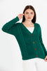 Women's Knitted Cable Knit Cardigan Button Detail by Memnu - MEWS839