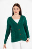 Women's Knitted Cable Knit Cardigan Button Detail by Memnu - MEWS839