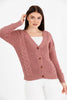 Women's Knitted Cable Knit Cardigan Button Detail by Memnu - MEWS840