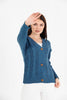 Women's Knitted Cable Knit Cardigan Button Detail by Memnu - MEWS841