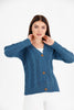 Women's Knitted Cable Knit Cardigan Button Detail by Memnu - MEWS841