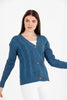 Women's Knitted Cable Knit Cardigan Button Detail by Memnu - MEWS841