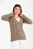 Women's Knitted Cable Knit Cardigan Button Detail by Memnu - MEWS843