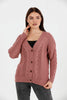 Women's Knitted Cable Knit Cardigan Button Detail by Memnu - MEWS845