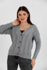 Women's Knitted Cable Knit Cardigan Button Detail by Memnu - MEWS846