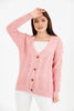 Women's Knitted Cable Knit Cardigan Button Detail by Memnu - MEWS848