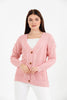 Women's Knitted Cable Knit Cardigan Button Detail by Memnu - MEWS848