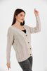 Women's Knitted Cable Knit Cardigan Button Detail by Memnu - MEWS847