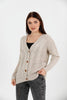 Women's Knitted Cable Knit Cardigan Button Detail by Memnu - MEWS847