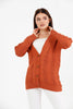 Women's Knitted Cable Knit Cardigan Button Detail by Memnu - MEWS849