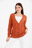 Women's Knitted Cable Knit Cardigan Button Detail by Memnu - MEWS849