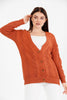 Women's Knitted Cable Knit Cardigan Button Detail by Memnu - MEWS849