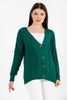 Women's Knitted Cable Knit Cardigan Button Detail by Memnu - MEWS850