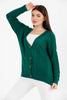 Women's Knitted Cable Knit Cardigan Button Detail by Memnu - MEWS850