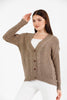 Women's Knitted Cable Knit Cardigan Button Detail by Memnu - MEWS852