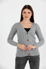 Women's Knitted Cable Knit Cardigan Button Detail by Memnu - MEWS861