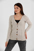 Women's Knitted Cable Knit Cardigan Button Detail by Memnu - MEWS862