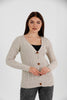 Women's Knitted Cable Knit Cardigan Button Detail by Memnu - MEWS862