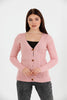 Women's Knitted Cable Knit Cardigan Button Detail by Memnu - MEWS864