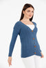 Women's Knitted Cable Knit Cardigan Button Detail by Memnu - MEWS865