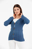 Women's Knitted Cable Knit Cardigan Button Detail by Memnu - MEWS865