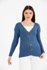 Women's Knitted Cable Knit Cardigan Button Detail by Memnu - MEWS865