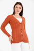 Women's Knitted Cable Knit Cardigan Button Detail by Memnu - MEWS866