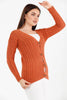 Women's Knitted Cable Knit Cardigan Button Detail by Memnu - MEWS866