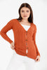 Women's Knitted Cable Knit Cardigan Button Detail by Memnu - MEWS866