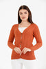 Women's Knitted Cable Knit Cardigan Button Detail by Memnu - MEWS866