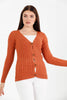 Women's Knitted Cable Knit Cardigan Button Detail by Memnu - MEWS866