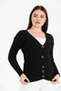 Women's Knitted Cable Knit Cardigan Button Detail by Memnu - MEWS867