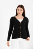 Women's Knitted Cable Knit Cardigan Button Detail by Memnu - MEWS867