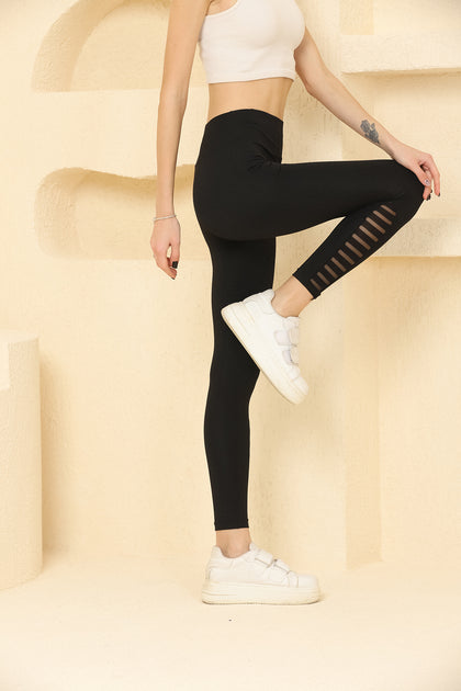 Women's Mesh Panel Detail Active Wear Leggings - WAL192