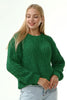 Women's Velvety Textured Detail Sweater by Memnu - MEWS233