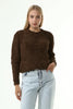 Women's Velvety Textured Detail Sweater by Memnu - MEWS234