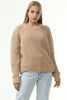 Women's Velvety Textured Detail Sweater by Memnu - MEWS235