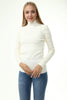 Women's High Neck Textured Detail Sweater by Memnu - MEWS223