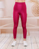 Women's Shiny Finish Detail Active Wear Leggings - WAL155