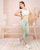 Women's Shiny Finish Detail Active Wear Leggings - WAL164