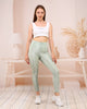 Women's Shiny Finish Detail Active Wear Leggings - WAL164